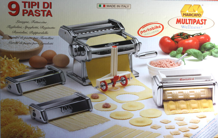 Pasta Machine Set 9tlg Marcato Pasta Machine Multipast + chefbike