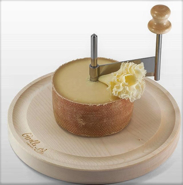 MAAJ Onlineshop - LaGirolle Originale Original Girolle Cheese Slicer  cutting board rabort fromage for Tete de Moine Choco Roulette Rolles