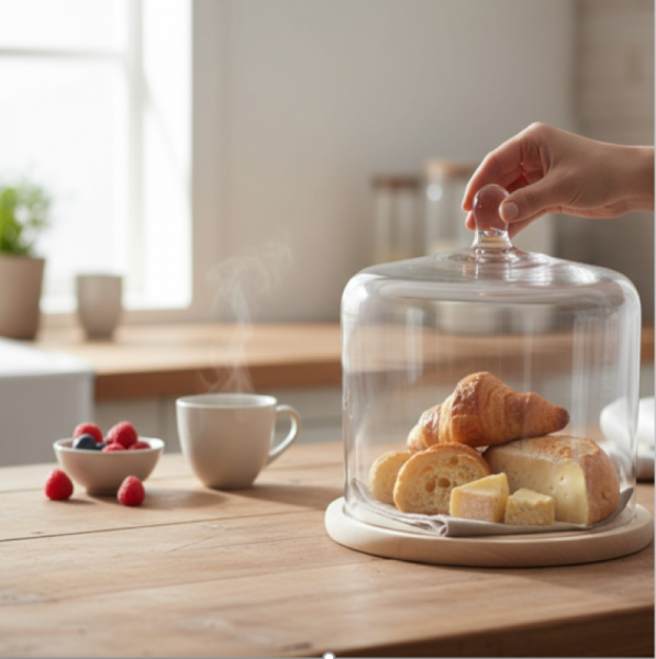 Set Wooden Plate & Glassdome maxi