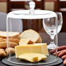 Set Schieferplatte & Glasglocke MAXI