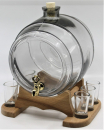 2 L Glas Weinfass  (Gravur möglich) & Metall-Zapfhahn Schnapsfass / Whiskyfass